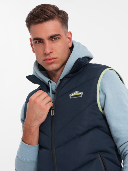 Ombre Clothing Vesta matlasată pentru bărbați cu accente neon Ombre Clothing