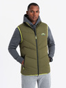 Ombre Clothing Vesta matlasată pentru bărbați cu accente neon Ombre Clothing