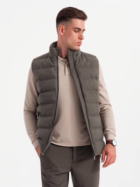 Ombre Clothing Vesta matlasată pentru bărbați cu accente neon Îmbrăcăminte Ombre