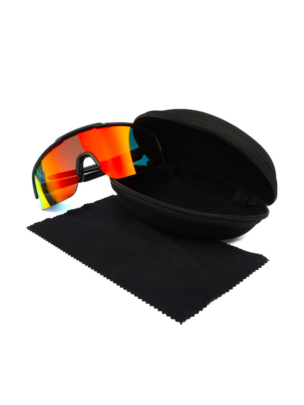 Horsefeathers Ochelari de ciclism Recoil - negru mat/roșu oglindă HORSEFEATHERS