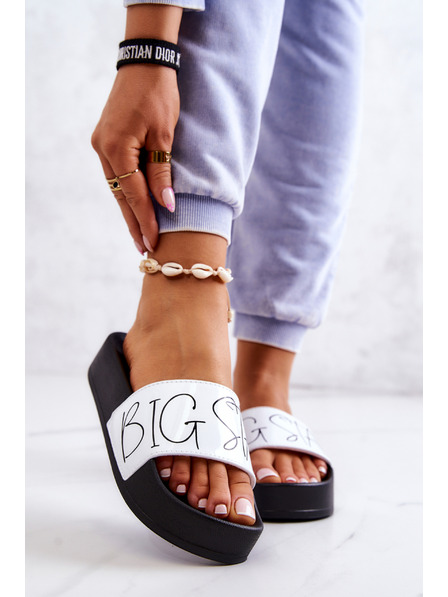 BIG STAR SHOES Papuci Big Star negri și albi pentru femei