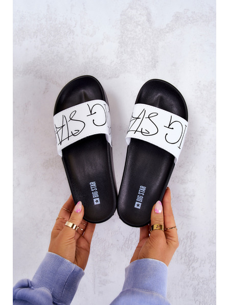 BIG STAR SHOES Papuci Big Star negri și albi pentru femei
