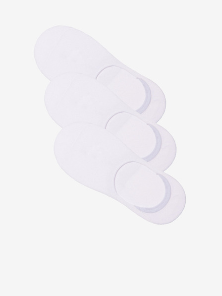 Ombre Clothing Set de trei perechi de șosete slip on albe pentru bărbați Ombre Clothing