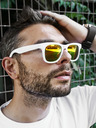 VEYREY Ochelari de soare VeyRey Nerd Ochelari de soare oglindați aur roșu Ochelari