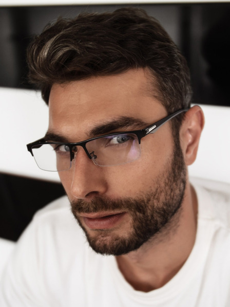 VEYREY VeyRey Ochelari Blue Light Blocking Square Sture Negru