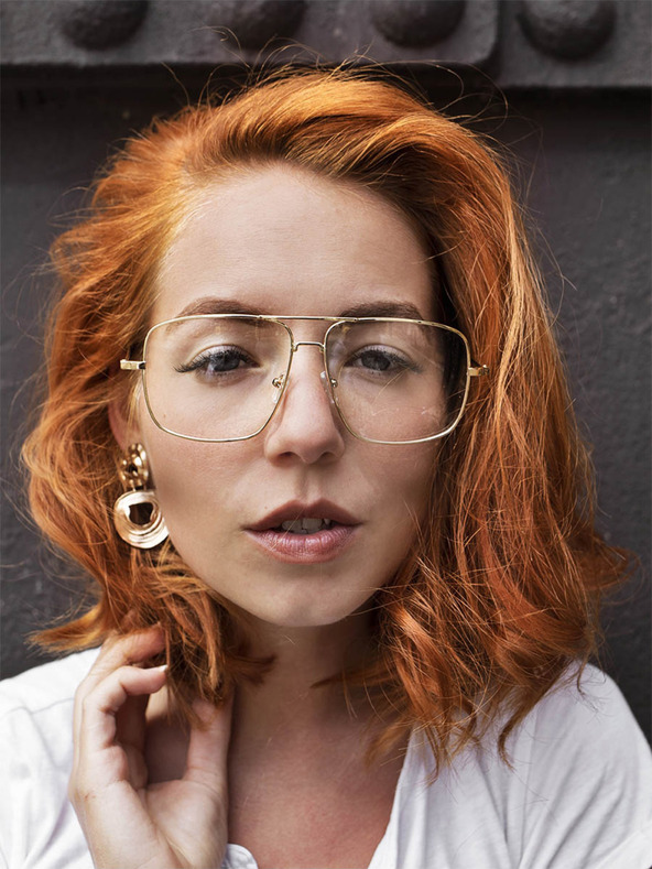 VEYREY Ochelari edge cu lentile transparente în auriu VeyRey Miles