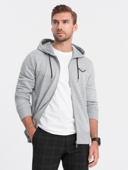 Ombre Clothing Hanorac gri deschis pentru bărbați Ombre Clothing