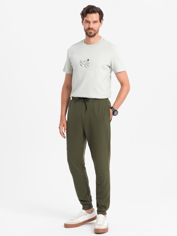Ombre Clothing Pantaloni de trening bărbați Khaki Ombre Clothing Ottoman