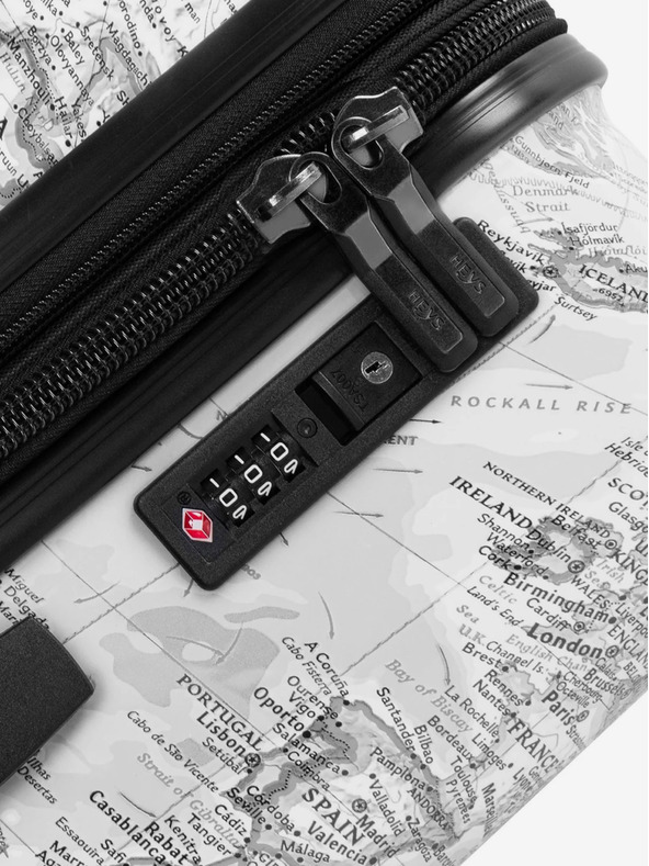 Heys Valiză de călătorie cu model alb-negru Heys Journey 3G M Black/White Map