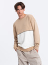 Ombre Clothing Hanorac alb și bej pentru bărbați Ombre Clothing