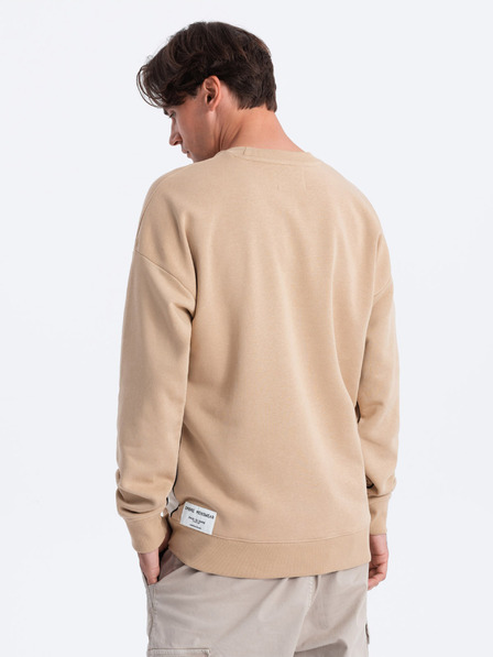 Ombre Clothing Hanorac alb și bej pentru bărbați Ombre Clothing