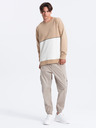 Ombre Clothing Hanorac alb și bej pentru bărbați Ombre Clothing