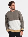 Ombre Clothing Hanorac bărbătesc alb și gri Ombre Clothing