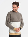 Ombre Clothing Hanorac bărbătesc alb și gri Ombre Clothing