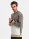 Ombre Clothing Hanorac bărbătesc alb și gri Ombre Clothing