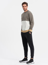 Ombre Clothing Hanorac bărbătesc alb și gri Ombre Clothing