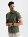 Ombre Clothing Tricou polo basic verde Ombre Clothing pentru bărbați