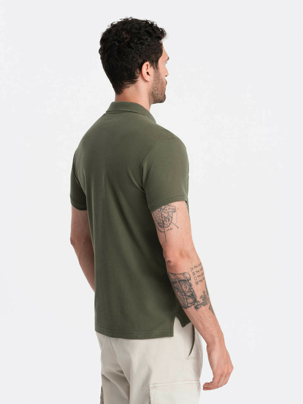 Ombre Clothing Tricou polo basic verde Ombre Clothing pentru bărbați