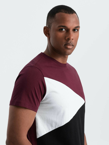 Ombre Clothing Tricou bărbătesc din bumbac burgundy Ombre Clothing