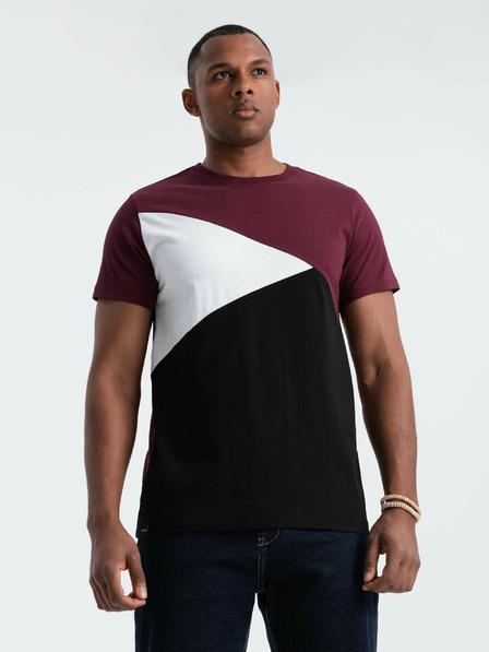 Ombre Clothing Tricou bărbătesc din bumbac burgundy Ombre Clothing