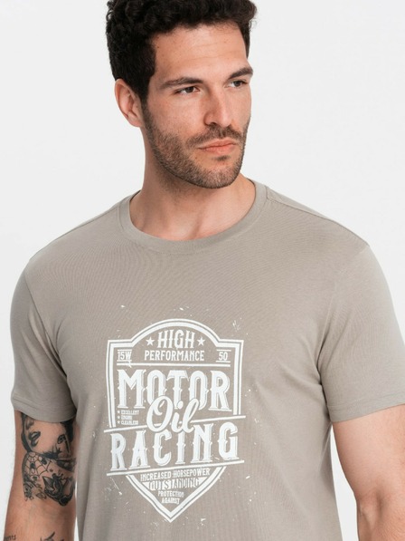 Ombre Clothing Tricou gri imprimat pentru bărbați Ombre Clothing