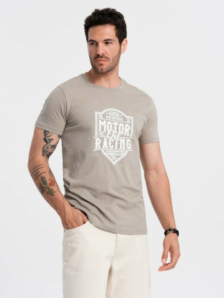 Ombre Clothing Tricou gri imprimat pentru bărbați Ombre Clothing