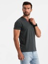 Ombre Clothing Tricou henley negru pentru bărbați Ombre Clothing