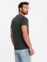 Ombre Clothing Tricou henley negru pentru bărbați Ombre Clothing