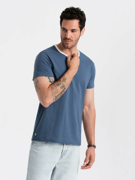 Ombre Clothing Tricou bărbați albastru închis Ombre Clothing