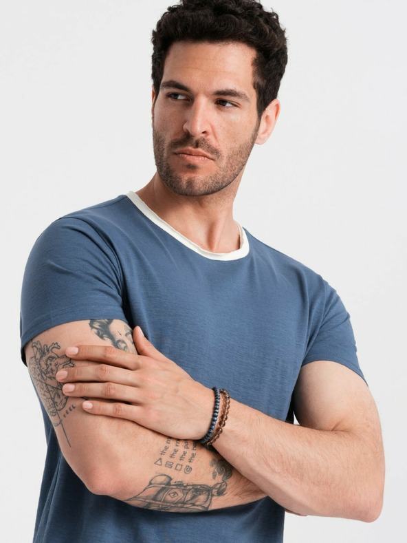 Ombre Clothing Tricou bărbați albastru închis Ombre Clothing