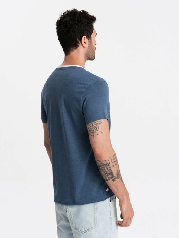 Ombre Clothing Tricou bărbați albastru închis Ombre Clothing