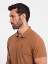 Ombre Clothing Tricou polo basic maroniu pentru bărbați Ombre Clothing