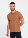 Ombre Clothing Tricou polo basic maroniu pentru bărbați Ombre Clothing