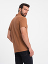 Ombre Clothing Tricou polo basic maroniu pentru bărbați Ombre Clothing