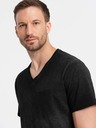 Ombre Clothing Tricou negru cu dungi pentru bărbați Ombre Clothing
