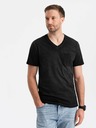 Ombre Clothing Tricou negru cu dungi pentru bărbați Ombre Clothing