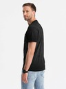 Ombre Clothing Tricou negru cu dungi pentru bărbați Ombre Clothing