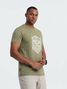 Ombre Clothing Tricou verde imprimat pentru bărbați Ombre Clothing
