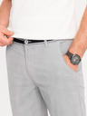 Ombre Clothing Pantaloni chino de bărbați gri deschis cu curea decorativă Ombre Clothing