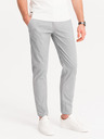 Ombre Clothing Pantaloni chino de bărbați gri deschis cu curea decorativă Ombre Clothing