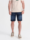 Ombre Clothing Pantaloni scurți din denim albastru închis pentru bărbați Ombre Clothing