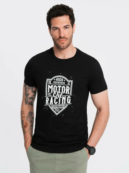 Ombre Clothing Tricou imprimat negru pentru bărbați Ombre Clothing
