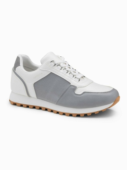 Ombre Clothing Adidași albi și gri pentru bărbați Ombre Clothing