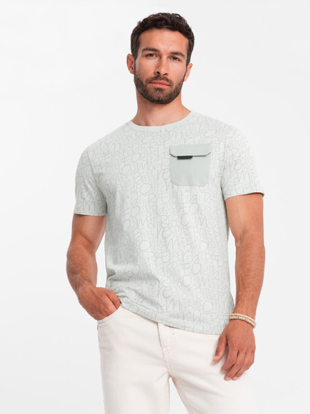 Ombre Clothing Tricou de buzunar verde deschis pentru bărbați Ombre Clothing