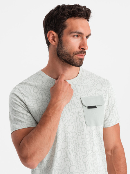 Ombre Clothing Tricou de buzunar verde deschis pentru bărbați Ombre Clothing