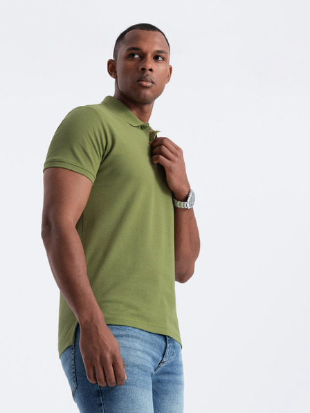 Ombre Clothing Tricou polo verde pentru bărbați Ombre Clothing