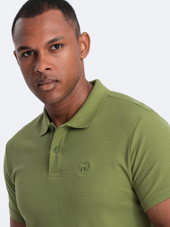 Ombre Clothing Tricou polo verde pentru bărbați Ombre Clothing