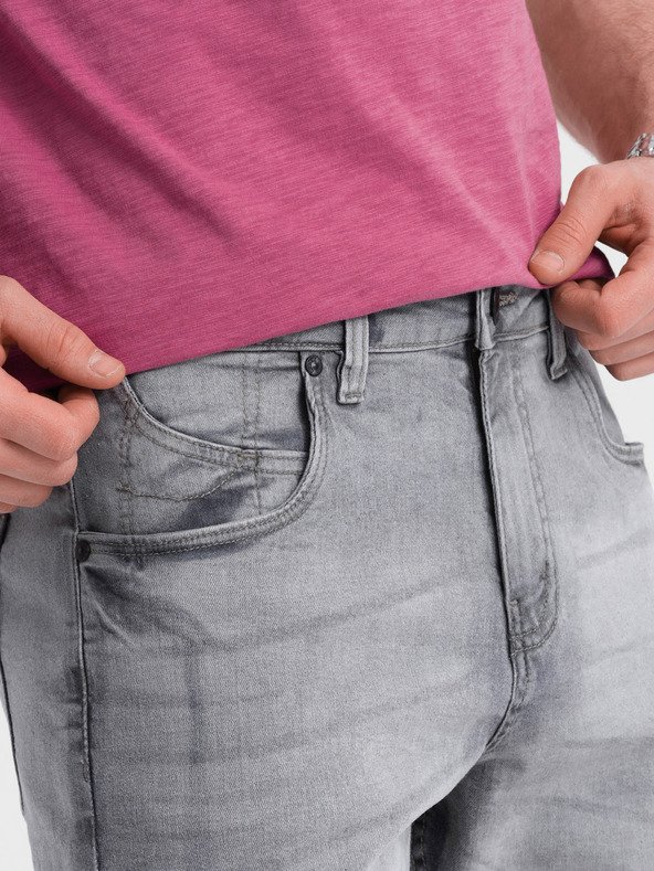 Ombre Clothing Pantaloni scurți din denim gri pentru bărbați Ombre Clothing