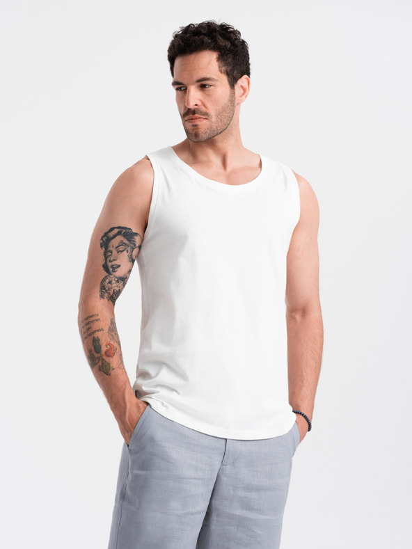 Ombre Clothing Tricou de bază din bumbac alb pentru bărbați Ombre Clothing