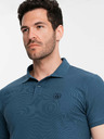 Ombre Clothing Tricou polo basic albastru pentru bărbați Ombre Clothing